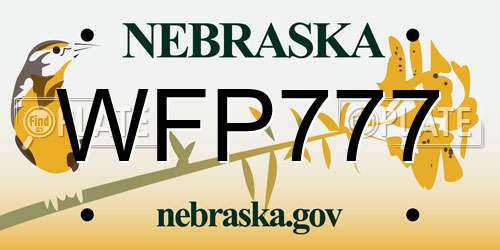WFP777 Nebraska License Plate