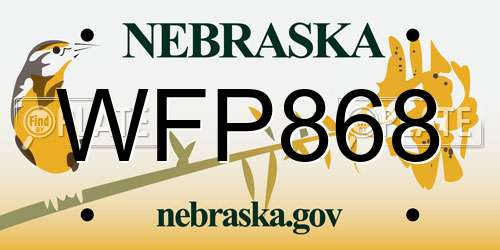 WFP868 Nebraska License Plate