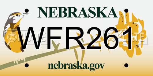 WFR261 Nebraska License Plate