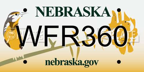 WFR360 Nebraska License Plate