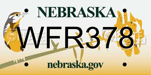 WFR378 Nebraska License Plate