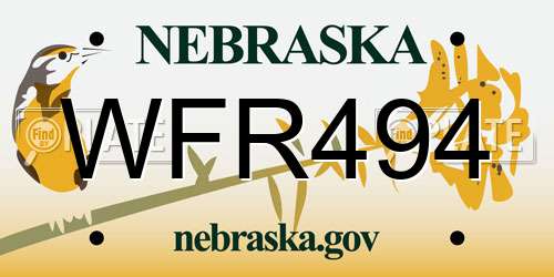 WFR494 Nebraska License Plate