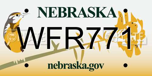 WFR771 Nebraska License Plate
