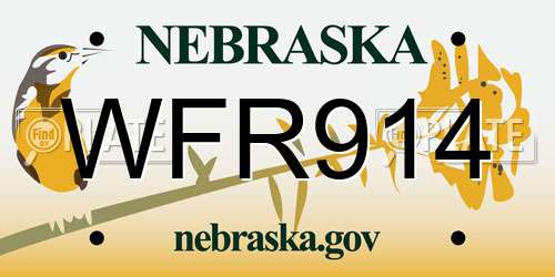 WFR914 Nebraska License Plate