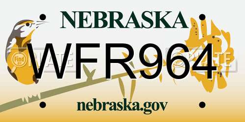 WFR964 Nebraska License Plate