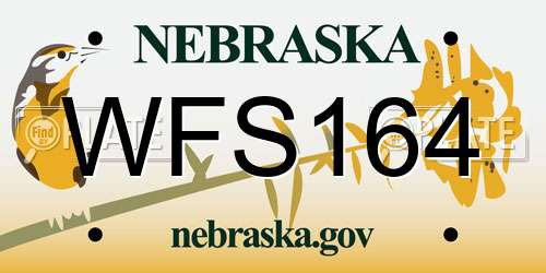 WFS164 Nebraska License Plate