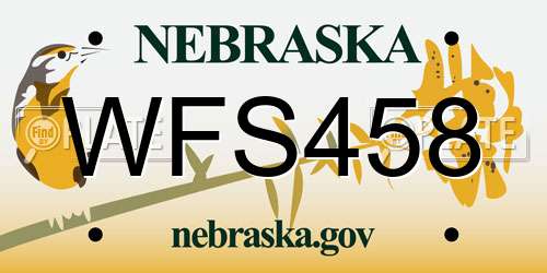 WFS458 Nebraska License Plate