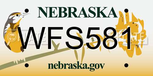 WFS581 Nebraska License Plate