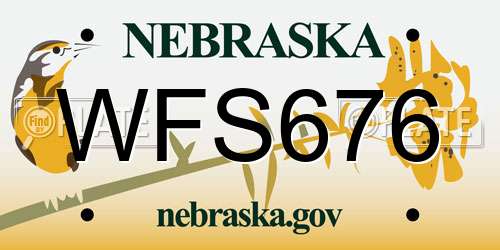 WFS676 Nebraska License Plate