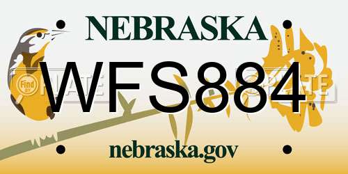 WFS884 Nebraska License Plate