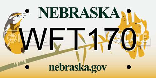 WFT170 Nebraska License Plate