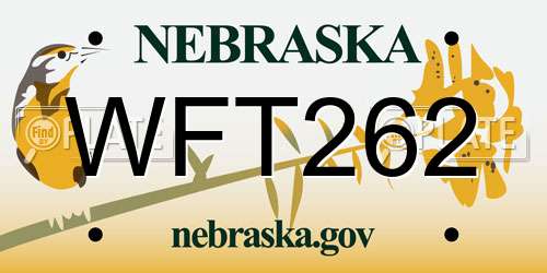 WFT262 Nebraska License Plate