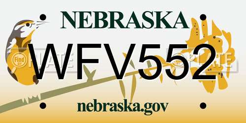 WFV552 Nebraska License Plate
