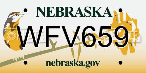 WFV659 Nebraska License Plate