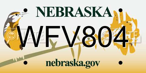 WFV804 Nebraska License Plate