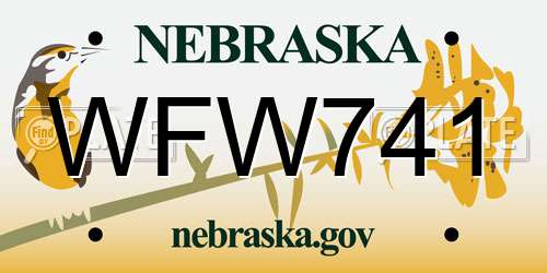 WFW741 Nebraska License Plate