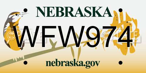WFW974 Nebraska License Plate