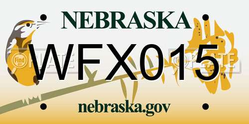 WFX015 Nebraska License Plate