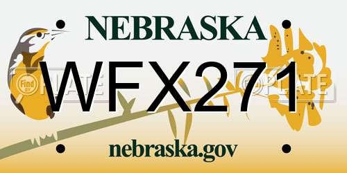 WFX271 Nebraska License Plate