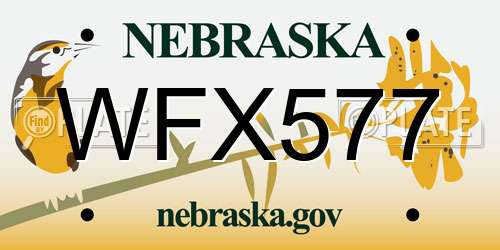 WFX577 Nebraska License Plate