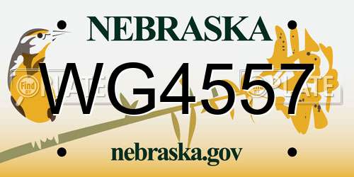 WG4557 Nebraska License Plate