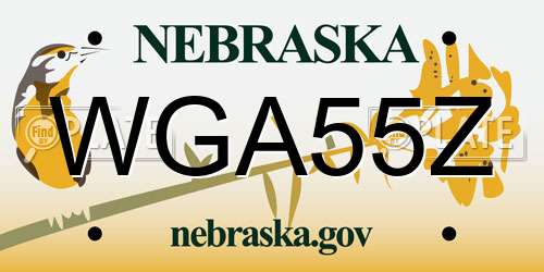WGA55Z Nebraska License Plate