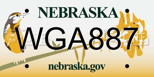 WGA887 Nebraska License Plate