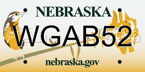 WGAB52 Nebraska License Plate
