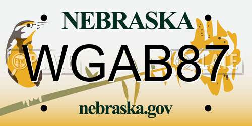 WGAB87 Nebraska License Plate