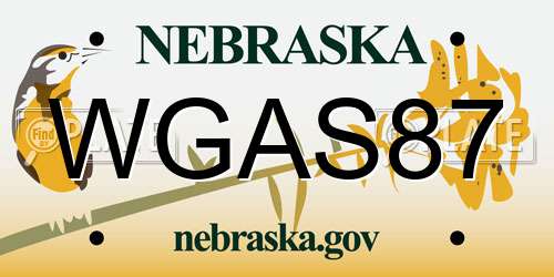 WGAS87 Nebraska License Plate