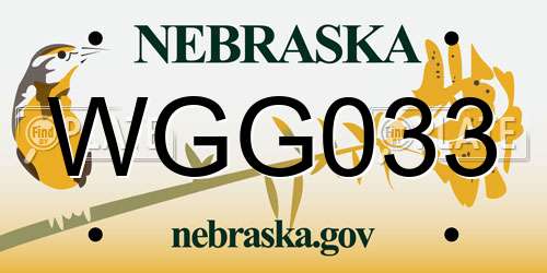 WGG033 Nebraska License Plate