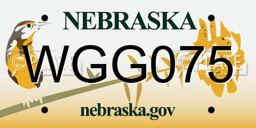 WGG075 Nebraska License Plate