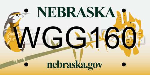 WGG160 Nebraska License Plate