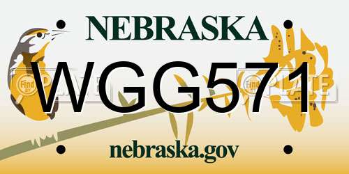 WGG571 Nebraska License Plate