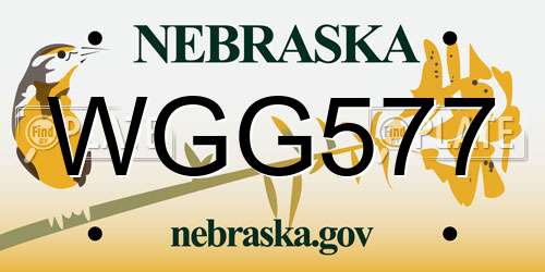 WGG577 Nebraska License Plate