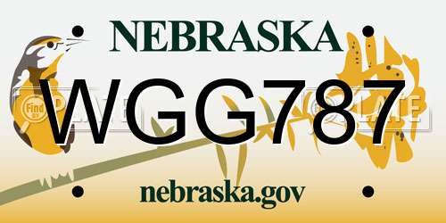 WGG787 Nebraska License Plate