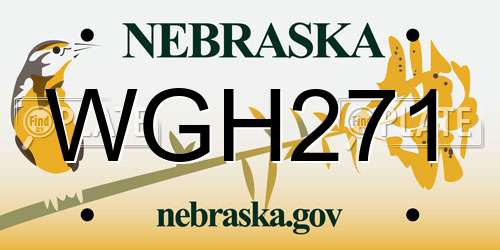 WGH271 Nebraska License Plate