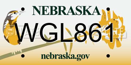 WGL861 Nebraska License Plate