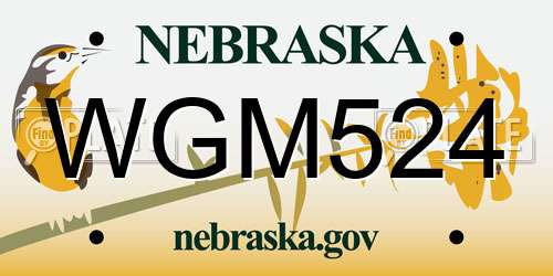 WGM524 Nebraska License Plate