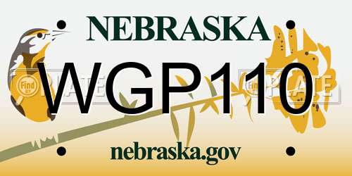 WGP110 Nebraska License Plate