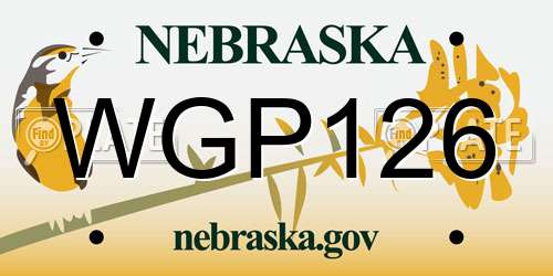 WGP126 Nebraska License Plate