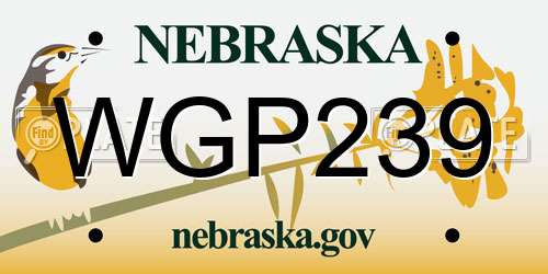 WGP239 Nebraska License Plate