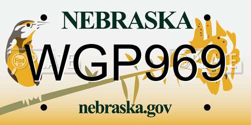 WGP969 Nebraska License Plate