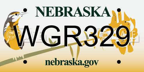 WGR329 Nebraska License Plate
