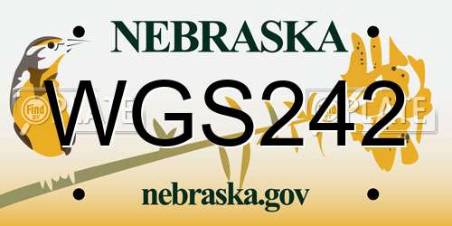 WGS242 Nebraska License Plate