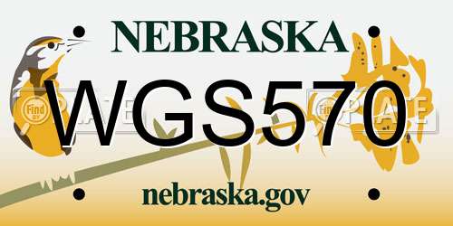WGS570 Nebraska License Plate
