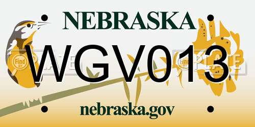 WGV013 Nebraska License Plate