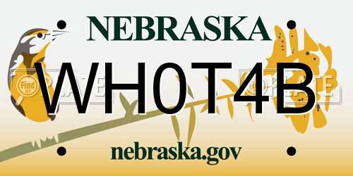 WH0T4B Nebraska License Plate