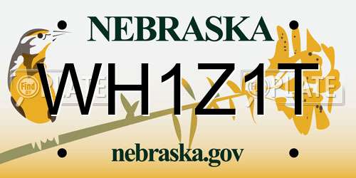 WH1Z1T Nebraska License Plate