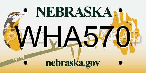 WHA570 Nebraska License Plate